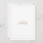 Minimale Gold Afstudeerder Party Kaart (Achterkant)