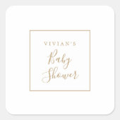 Minimale Gold Baby shower Envelope-zegels Vierkante Sticker (Voorkant)