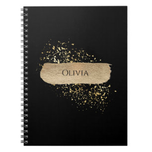 Minimale Gold Black Modern Gold-Spletters Notitieboek