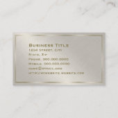 Minimale Gold Border Corporate Visitekaartje (Achterkant)