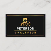 Minimale Gold Borders Limo Chauffeur Service Visitekaartje (Voorkant)
