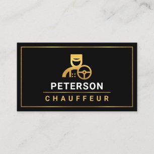 Minimale Gold Borders Limo Chauffeur Service Visitekaartje