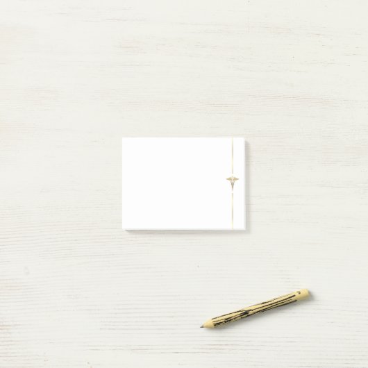 Minimale Gold Caduceus-symbolen Post-it® Notes (Op bureau)