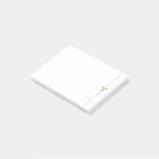 Minimale Gold Caduceus-symbolen Post-it® Notes (Schuin)