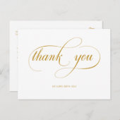 Minimale Gold Calligraphy Script Wedding Hartelijk Briefkaart (Voorkant / Achterkant)