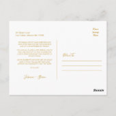 Minimale Gold Calligraphy Script Wedding Hartelijk Briefkaart (Achterkant)