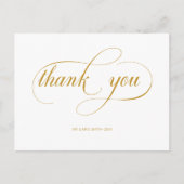Minimale Gold Calligraphy Script Wedding Hartelijk Briefkaart (Voorkant)