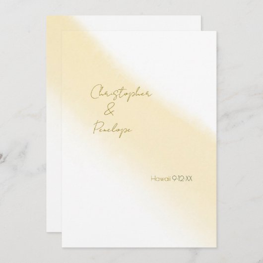 Minimale Gold Calligraphy Waterverf Sparen de Datu Kaart (Voorkant / Achterkant)