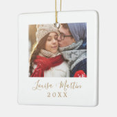 Minimale Gold Couples Keepomwille Photo Keramisch Ornament (Links)