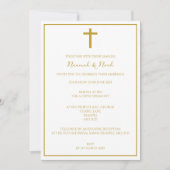 Minimale Gold Cross bruiloft uitnodiging (Voorkant)