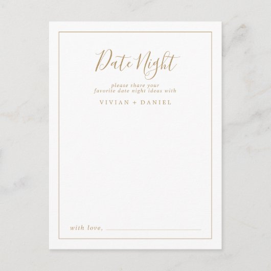Minimale Gold Date Night Idee Kaarten (Voorkant)