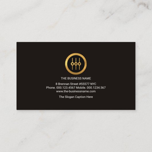 Minimale Gold Electric Wave Sound Engineer Visitekaartje (Achterkant)