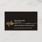 Minimale Gold Electric Wave Sound Engineer Visitekaartje (Voorkant)
