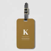 Minimale Gold Elegant Sophisticated Luxe Monogram Bagagelabel (Voorkant (verticaal))