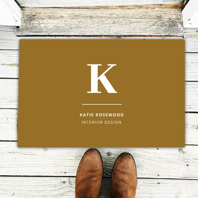 Minimale Gold Elegant Sophisticated Luxe Monogram Deurmat (Creator heeft geüpload)