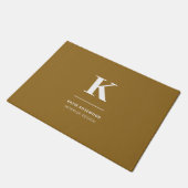 Minimale Gold Elegant Sophisticated Luxe Monogram Deurmat (Schuin)