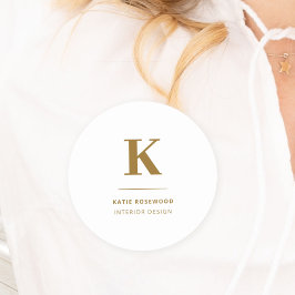 Minimale Gold Elegant Sophisticated Luxe Monogram Naamplaatje