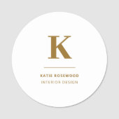 Minimale Gold Elegant Sophisticated Luxe Monogram Naamplaatje (Voorkant)