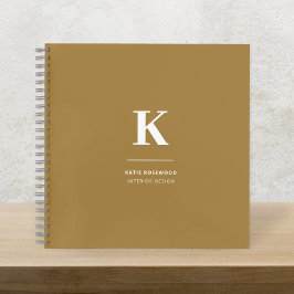 Minimale Gold Elegant Sophisticated Luxe Monogram Notitieboek