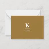 Minimale Gold Elegant Sophisticated Luxe Monogram Notitiekaartje (Achterkant)