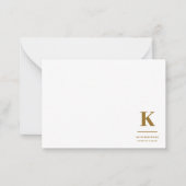 Minimale Gold Elegant Sophisticated Luxe Monogram Notitiekaartje (Voorkant)