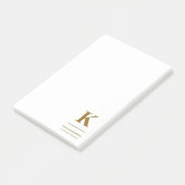 Minimale Gold Elegant Sophisticated Luxe Monogram Post-it® Notes (Schuin)