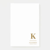 Minimale Gold Elegant Sophisticated Luxe Monogram Post-it® Notes (Voorkant)