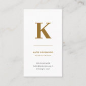 Minimale Gold Elegant Sophisticated Luxe Monogram Visitekaartje (Voorkant)