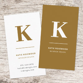 Minimale Gold Elegant Sophisticated Luxe Monogram Visitekaartje