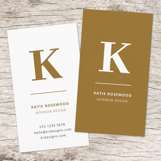 Minimale Gold Elegant Sophisticated Luxe Monogram Visitekaartje