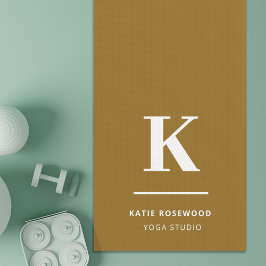 Minimale Gold Elegant Sophisticated Luxe Monogram Yogamat