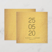 Minimale Gold- en zwarte eenvoudige foto zonder fo Save The Date (Voorkant / Achterkant)