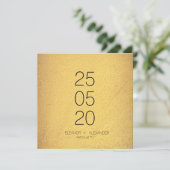 Minimale Gold- en zwarte eenvoudige foto zonder fo Save The Date (Staand voorkant)