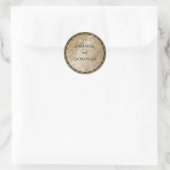 Minimale Gold- en zwarte-weddenschapenvelop Ronde Sticker (Tas)