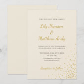 Minimale Gold Foil Dot bruiloft uitnodiging (Voorkant / Achterkant)