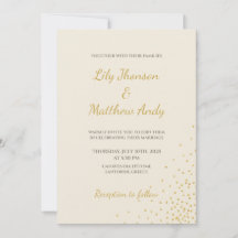 Minimale Gold Foil Dot bruiloft uitnodiging