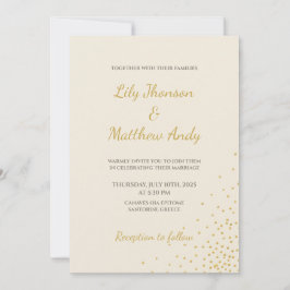 Minimale Gold Foil Dot bruiloft uitnodiging