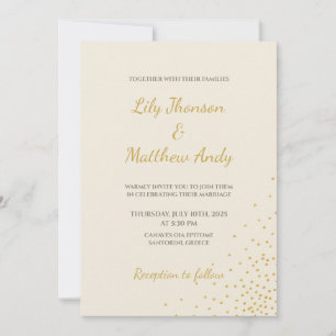 Minimale Gold Foil Dot bruiloft uitnodiging