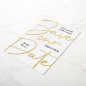 Minimale Gold Foil-script: datum opslaan Folie Uitnodiging (Gedraaid)