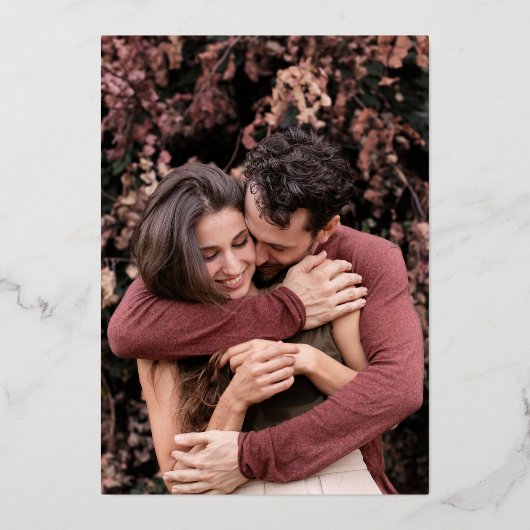 Minimale Gold Foil-script: datum opslaan Folie Uitnodiging (Achterkant)