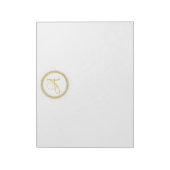 *~* Minimale Gold Glitter Monogram Initiaal Girly Notitieblok (Linkerzijde)
