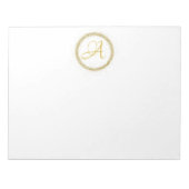 *~* Minimale Gold Glitter Monogram Initiaal Girly Notitieblok (Voorkant)