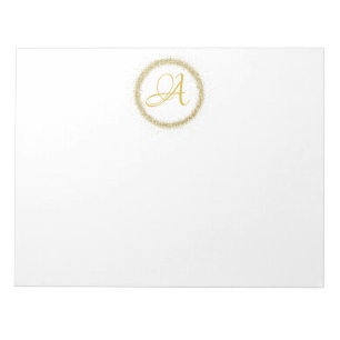 *~* Minimale Gold Glitter Monogram Initiaal Girly Notitieblok