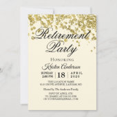 Minimale Gold Glitter Pensioen Partij Kaart (Voorkant)