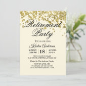 Minimale Gold Glitter Pensioen Partij Kaart (Staand voorkant)