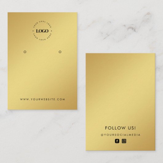 Minimale Gold-gradiënt uw Logo-oorscherm Visitekaartje (Voorkant / Achterkant)