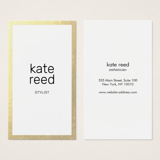 Minimale Gold-grens voor Chic Professional Visitekaartje (Voorkant /achterkant)