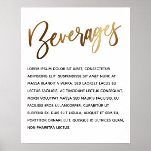 Minimale Gold Handwriting Simple Event Bevers Poster