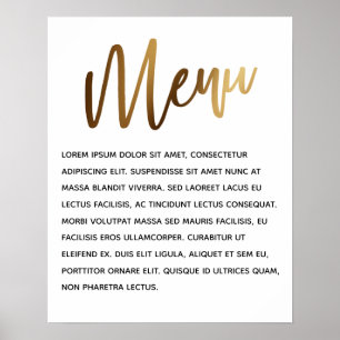 Minimale Gold Handwriting Simple Event Menu Poster