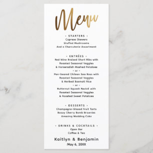 Minimale Gold Handwriting Simple Typografie Menu